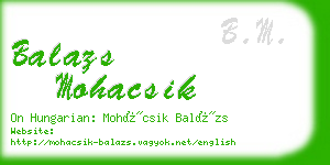 balazs mohacsik business card